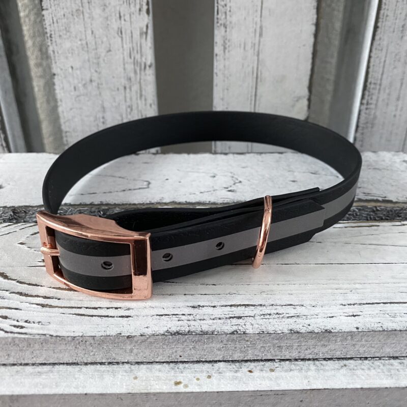 coated Reflex-Halsband schwarz roségold